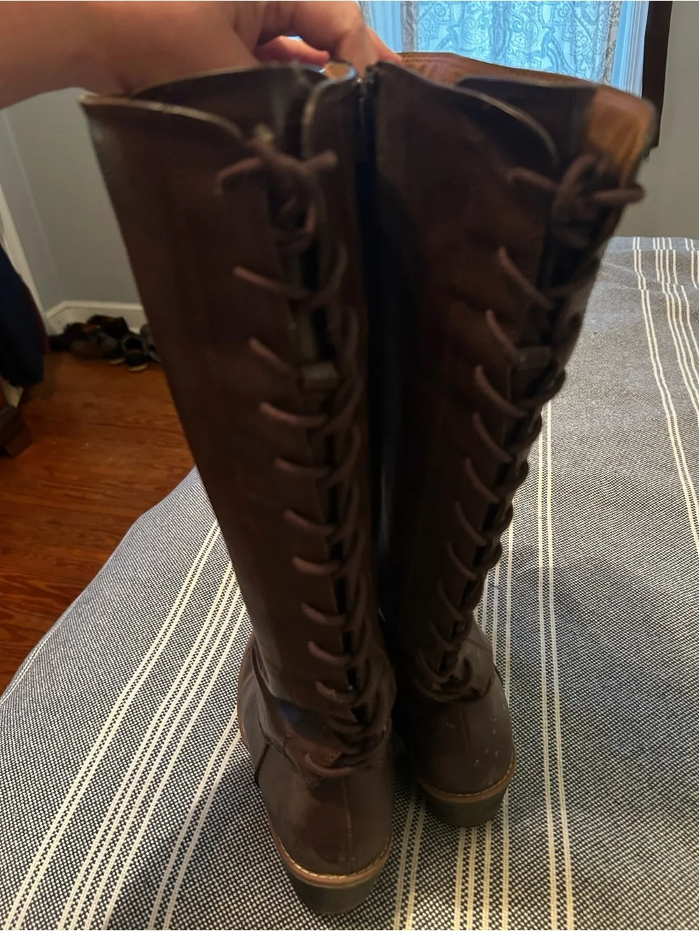 Kohl's Dark Brown Over-the-Knee Lace-Back Riding Boots